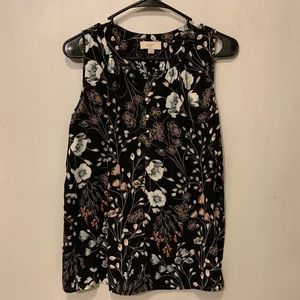 LOFT sleeveless floral blouse XS